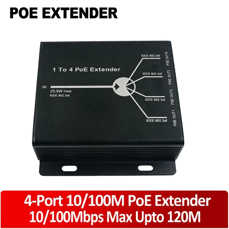 1 Pcs 4 Port IEEE802.3Af Poe Extender With 10/100Mbps LAN Ports POE & Rubber Air Cleaning Tool Pink | Электроника
