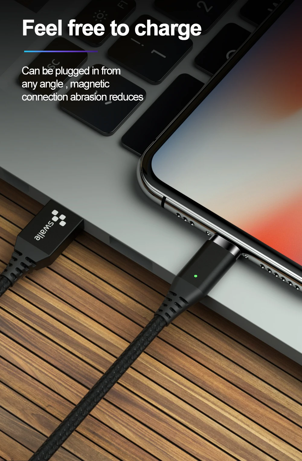 Магнитный кабель Swalle 3 в 1 для быстрой зарядки 2A Магнитный Micro usb type C кабель с многофункциональным адаптером Пылезащитная заглушка