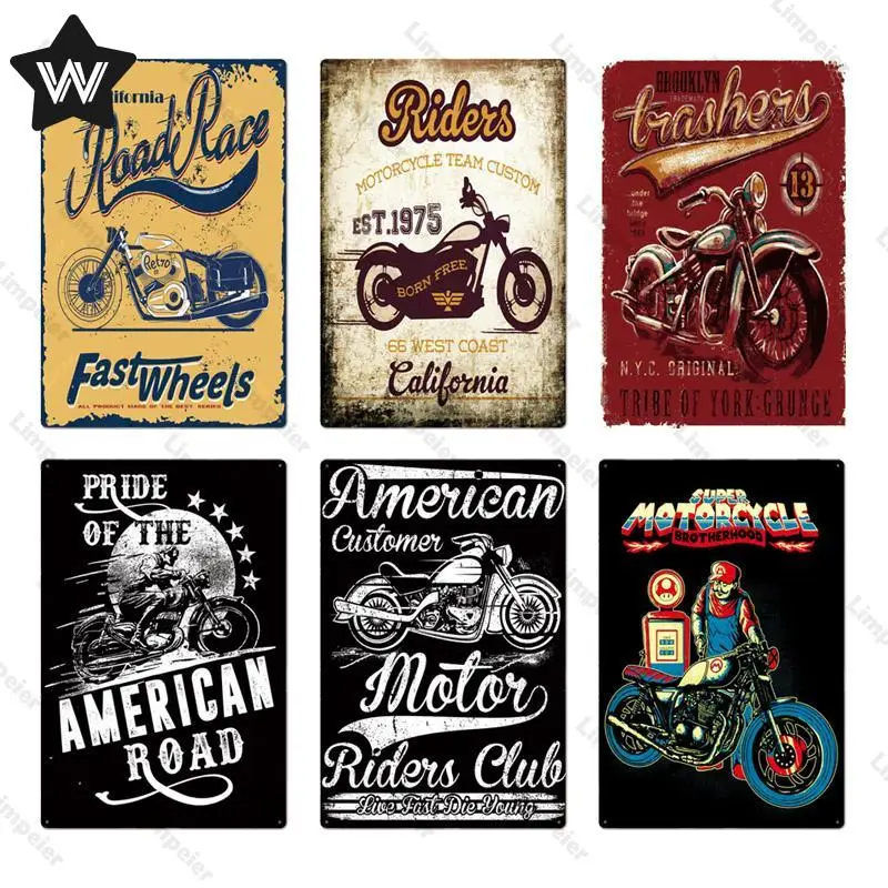Металлическая пластина для мотоциклистов ретро-стиль настенные плакаты