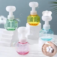 300ml liquid soap dispenser flower shape foaming pump plastic clear bottle travel shower gel foam pump bottle for bathroom