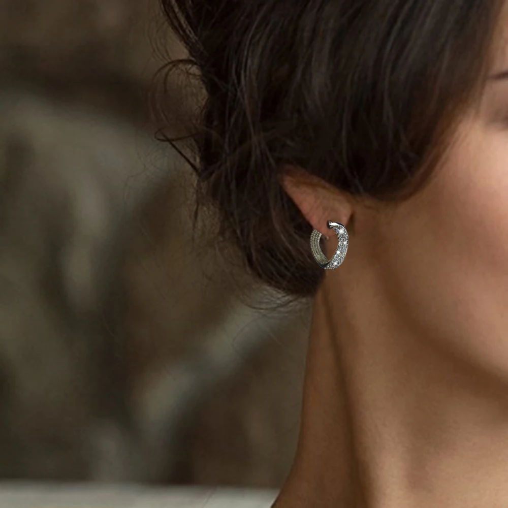 Серьги-кольца Mobius специальный дизайн женские серьги с кристаллами аксессуары