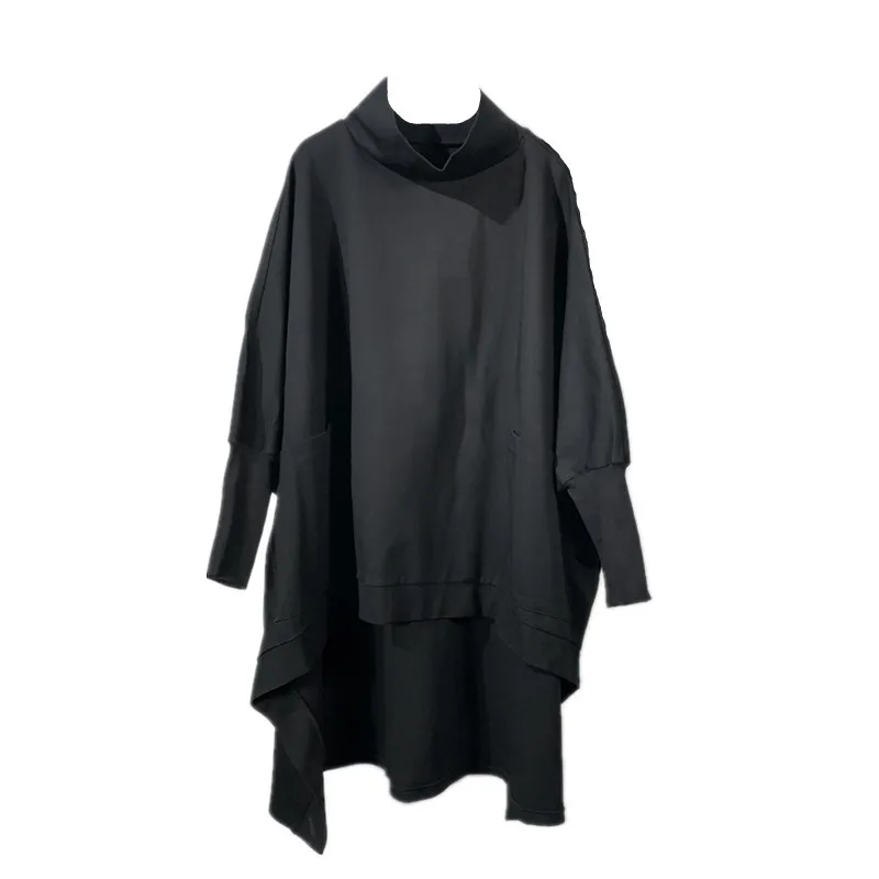 

IEFB /Personality 2021 spring New Men's Clothing Long Style Asymmetry Loose Sweatshirt Design Tide Oversize Clothes Male 9Y37701