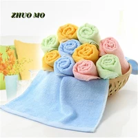 10pcs soft plain bamboo fiber bath towel set children baby microfiber hand towel 2550 cm bathroom gift for home baby shower
