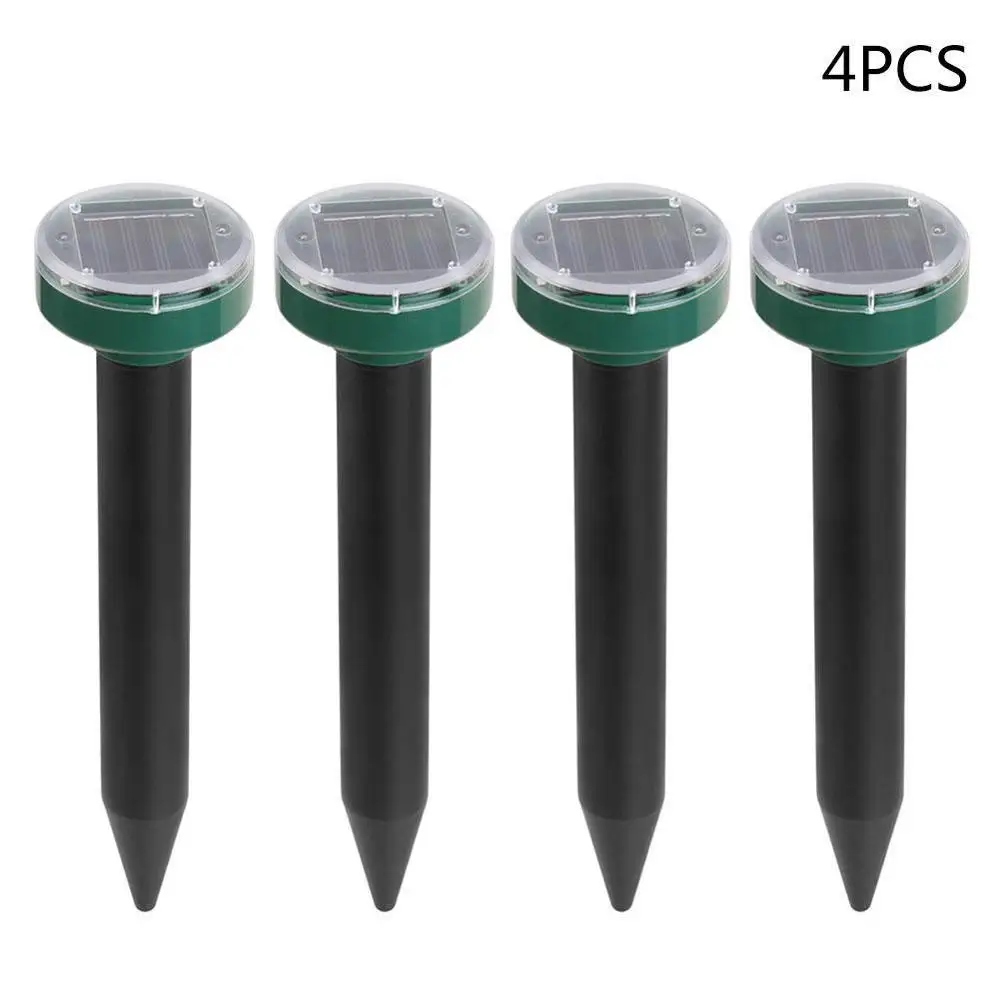 

2/4Pcs Mole Rat Repellent Solar Ultrasonic Repeller Spike Garden Pest Deterrent