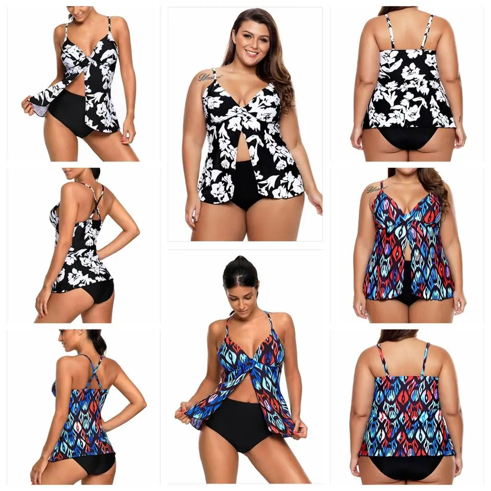 Сексуальное женское бикини размера плюс регулируемые плечевые ремни на спине