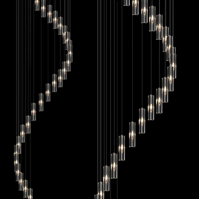 Длинные лестницы Светильник ing подвеска хрустальная люстра лампа большой