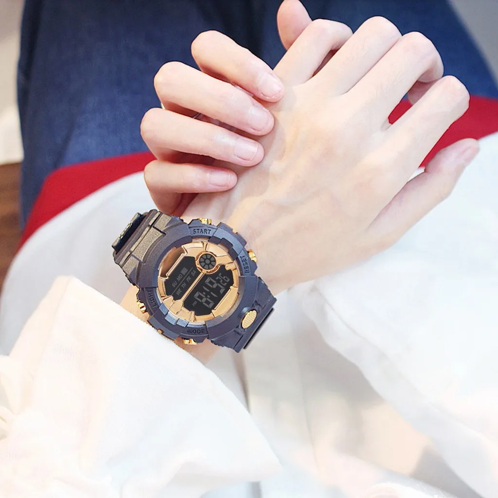 

Nice Fashion Women Watch Waterproof MenS Boy Lcd Digital Stopwatch Date Rubber Sport Quartz Wristwatches Causal Reloj Mujer