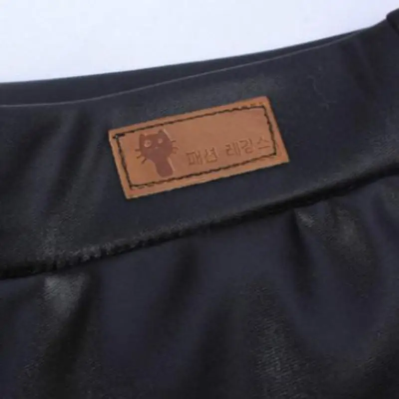 Женские леггинсы из ПУ кожи с высокой талией|Брюки| |