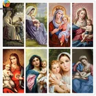 Алмазная картина 5D сделай сам, картина с квадратными стразами, религиозное Иисус, Дева Мария, портрет Стразы, домашний декор, подарок Believer