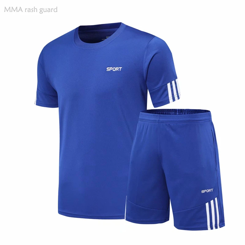 

Men's Daily Wear Casual Short T-shirt Pants 2-piece Set Summer Beach Clothing Quick-drying Breathable Fitness Sportswear Jogger