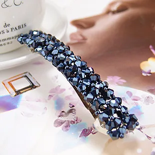 2 шт. Bling хрустальные шпильки для волос головные уборы для женщин девочек Стразы заколки невидимки для волос заколка Инструменты для укладки аксессуары 6 цветов - Цвет: Blue-2pc