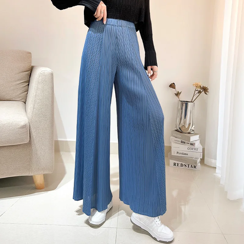 Miyake designer pleated wide-leg pants women's spring and summer new high-waist drape loose slim casual pants