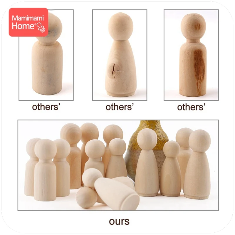 60 шт. деревянный кукольный колышек DIY Цвет картина колышки для кукол