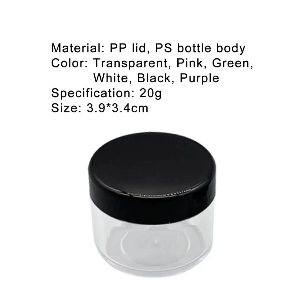 10Pcs 20g Round Clear Jars Transparent Screw Caps Good Sealing PS Plastic Storage Box With Lids for Face Cream | Красота и здоровье