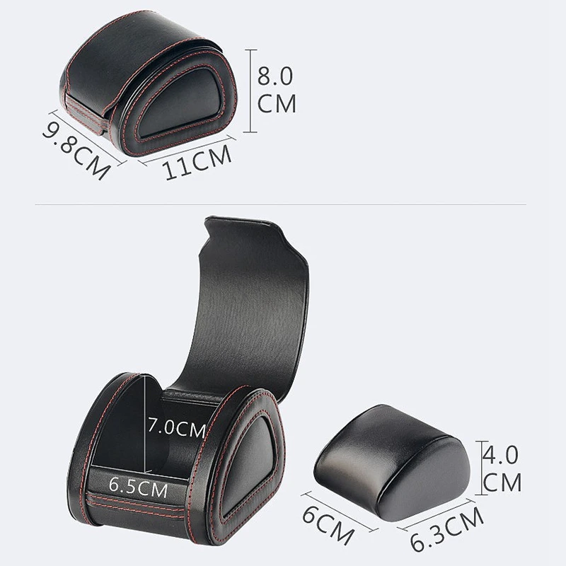 

1 Grid Single Watch Box Vintage Pu Leather Zipper Bracket Holder Mechanical Quartz Watch for Business Travel Storage Man