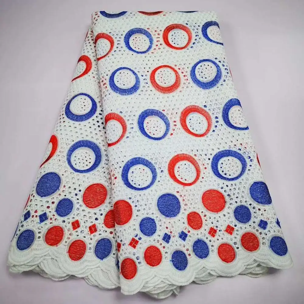 5 ярдов швейцарская кружевная хлопковая ткань с цветочной вышивкой со стразами