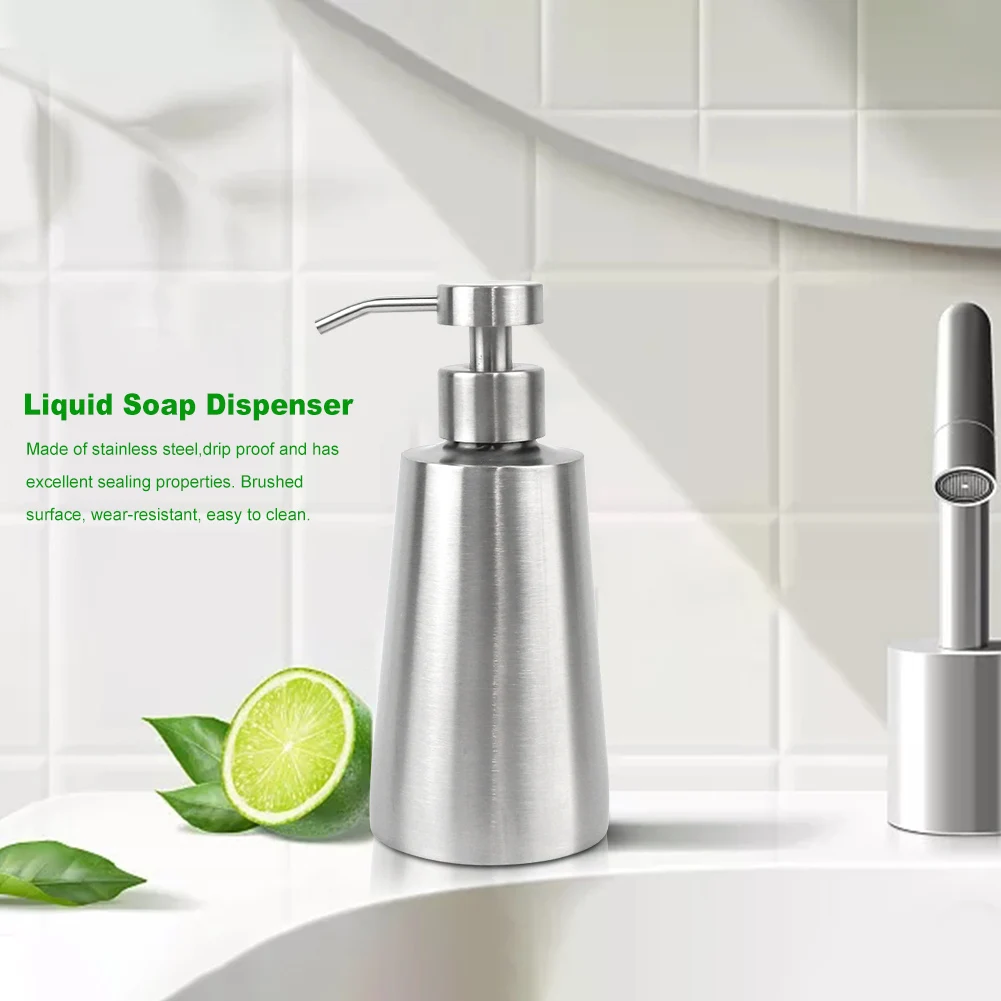 350ML Home Kitchen Stainless Steel Shampoo Container Bathroom Large Capacity Easy Clean With Foam Nozzle Liquid Soap Dispenser |