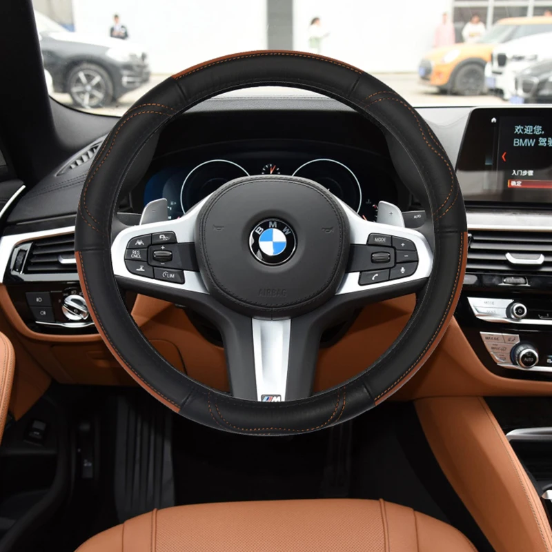 Чехол рулевого колеса автомобиля Volante из натуральной кожи 9 цветов для BMW G30 X5 E53 X3