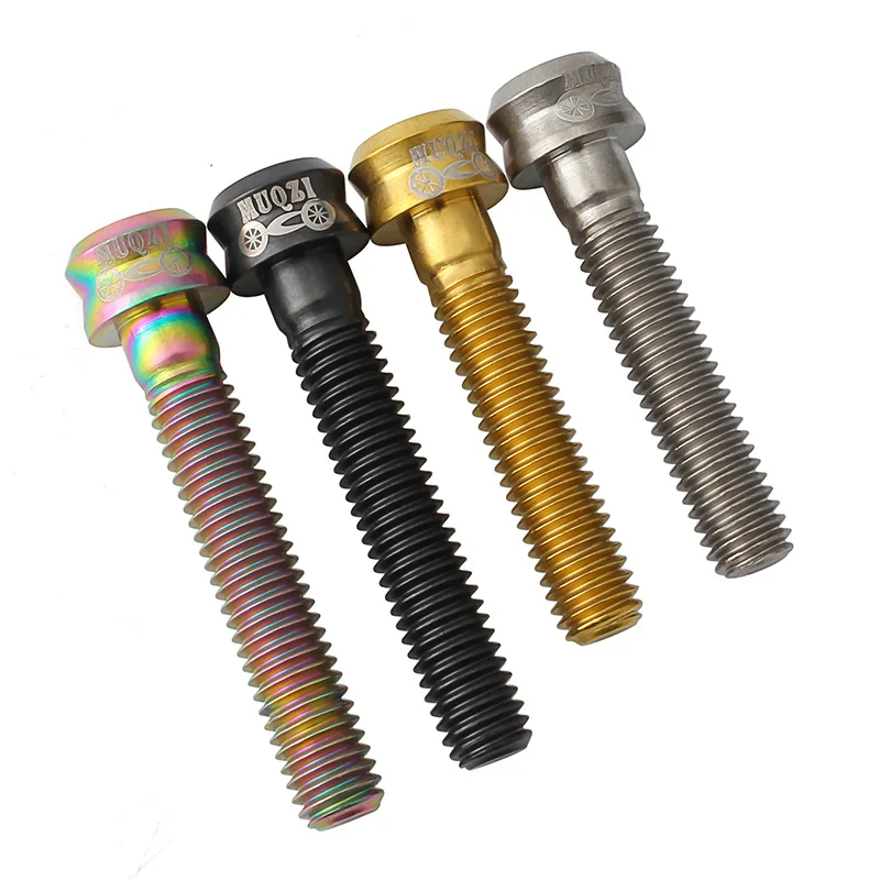 MUQZI Bike Titanium Headset Cap Screw Stem Top Cover With Washers Bolt m6x30 m6x35mm MTB Road Fixed Gear Bicycle Parts
