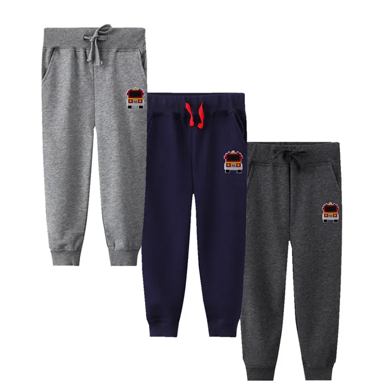 Купи Jumping Meters New Arrival 3-8T Boys Sweatpants Drawstring Children's Full Length Trousers Fire Truck Embroidery Toddler Pants за 513 рублей в магазине AliExpress