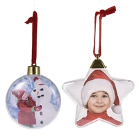christmas transparent plastic photo five star ball christmas decorations x mas tree hanging decor for home diy party kids gifts