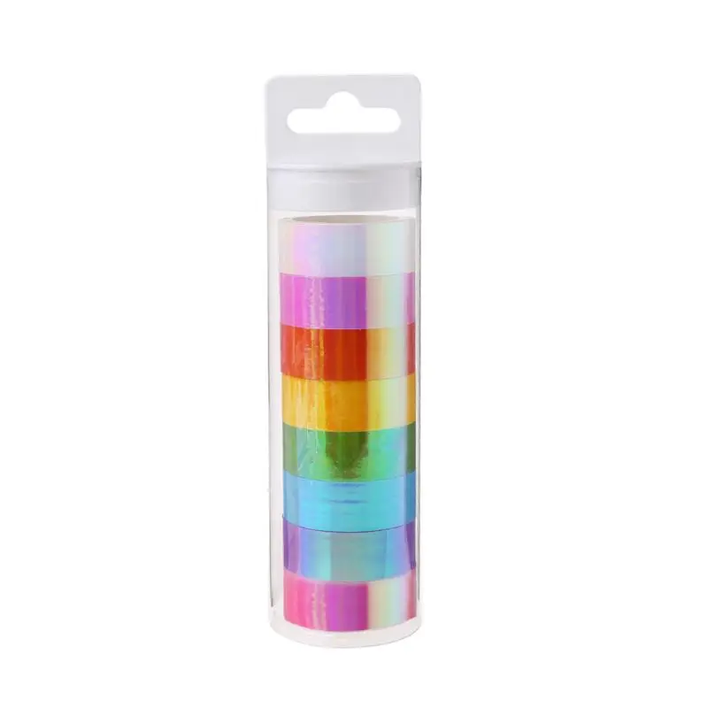 

8pcs/set Rhythmic Gymnastics Decoration Holographic Glitter Tape Ring Stick Accessory 15mm*5m Stationery Decorative DIY Masking