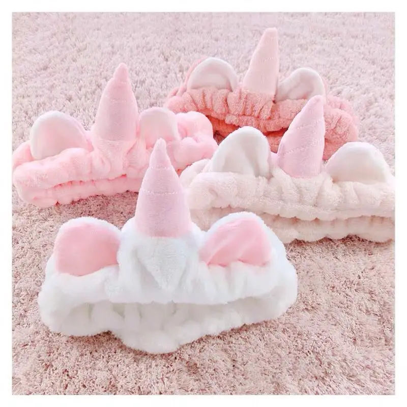Кавайная плюшевая повязка для волос с единорогом женщин и девочек на голову