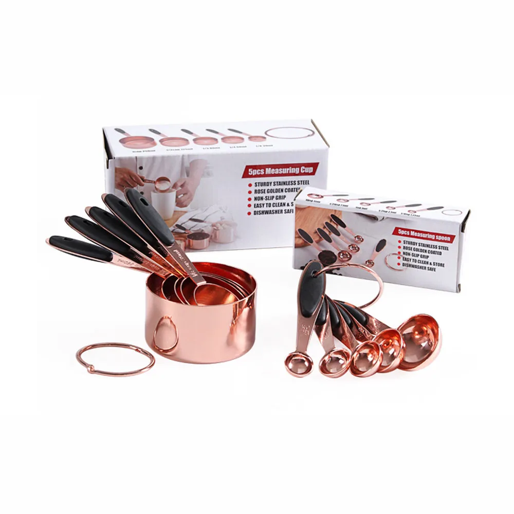 

Мерный стакан из нержавеющей стали, медный, розовое золото, 5 шт./компл.