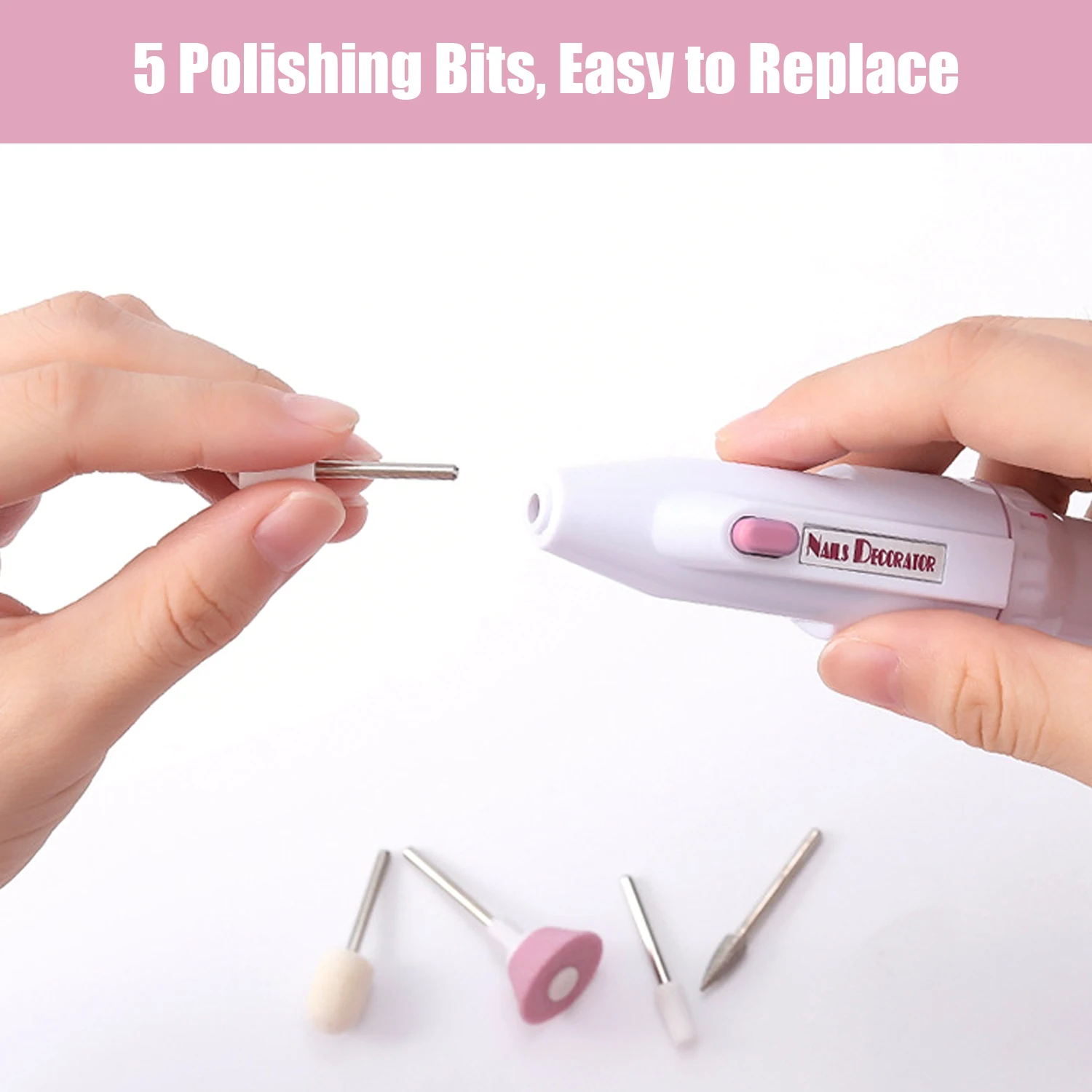 Electric Nail Art Drill Machine with 5PCS Bits Storage Bag Home Salon Professional Manicure Tools Drills set | Красота и здоровье