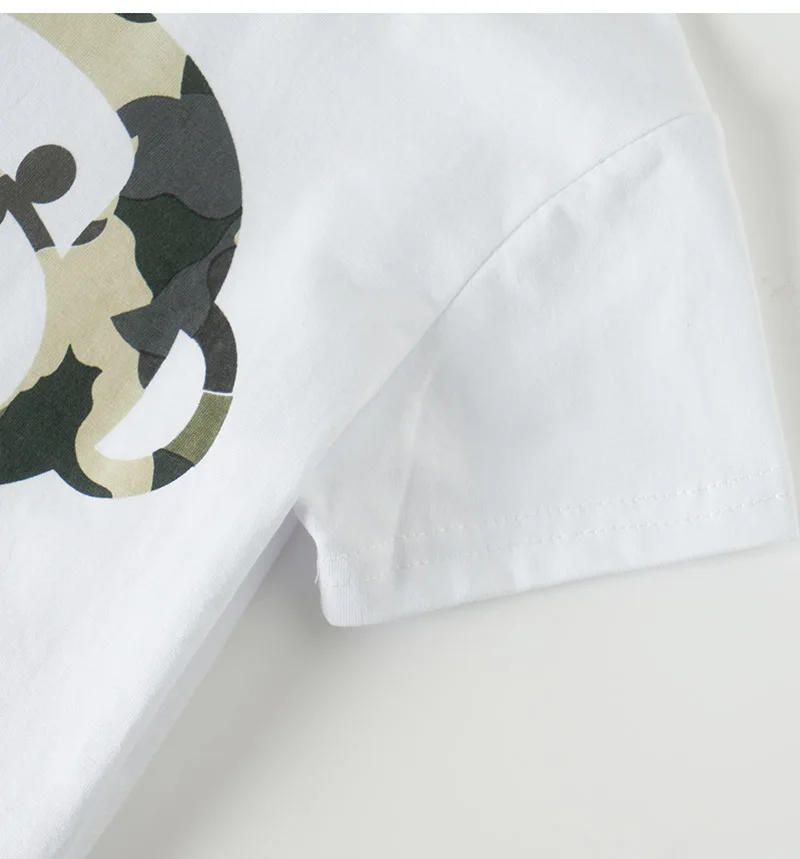 Одежда для маленьких мальчиков лето 100% вязаные хлопковые футболки с Обезьянами