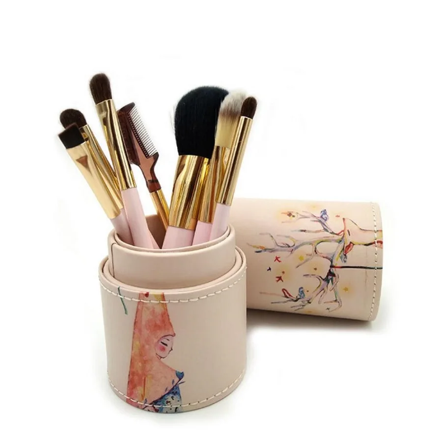 

7 Sticks Fawn Makeup Brush Set Elk Girl Barrel Makeup Brush Makeup Set Portable Beauty Tool