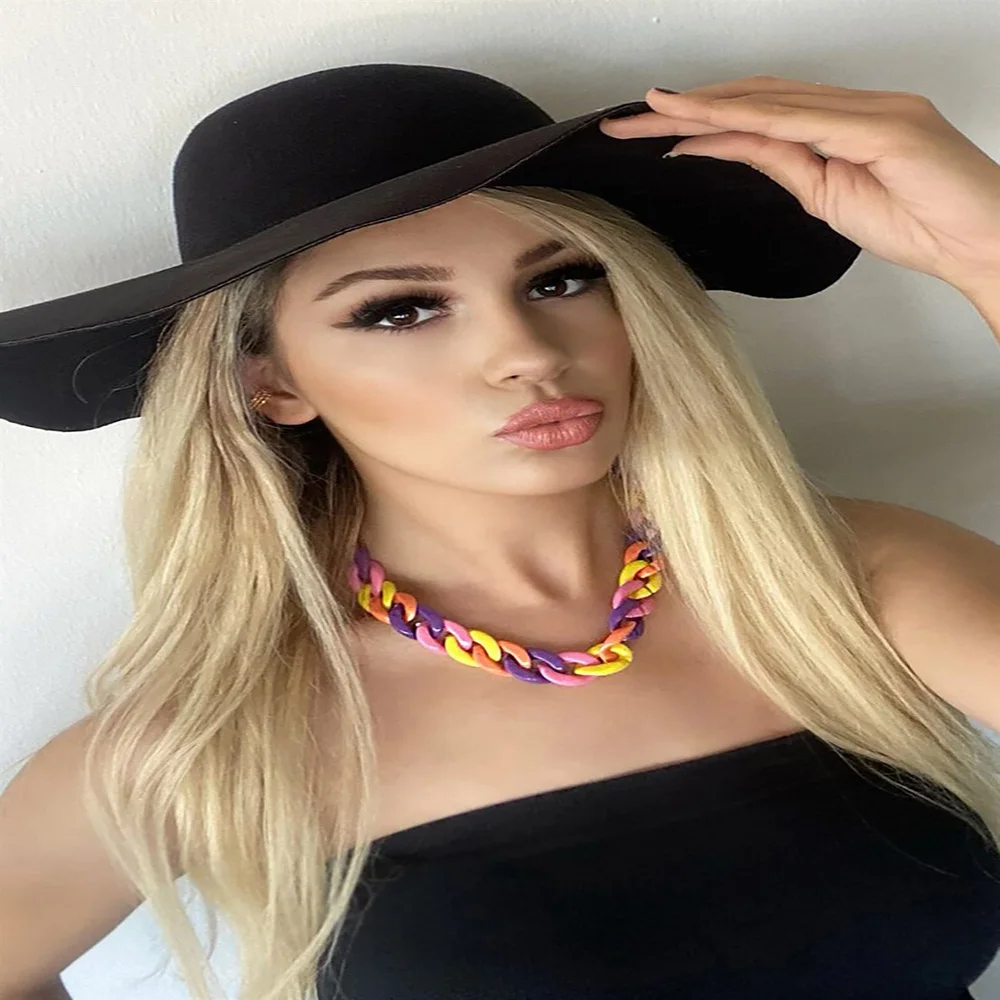 Дизайнерское Оригинальное акриловое модное ожерелье для мужчин и женщин простое