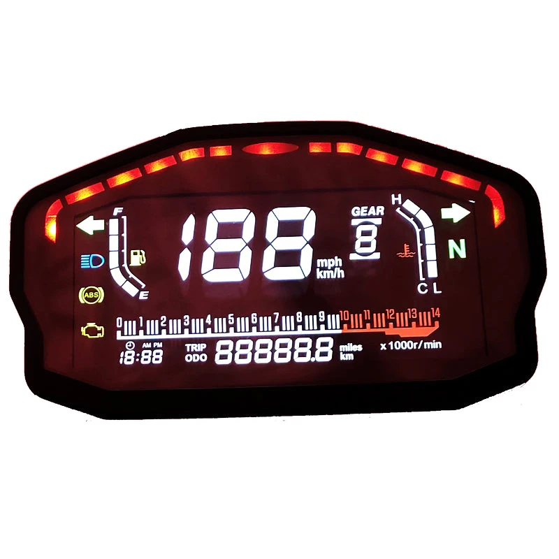 Горячий мотоцикл LCD цифровой спидометр одометр подсветка прочный для 2 4 цилиндра