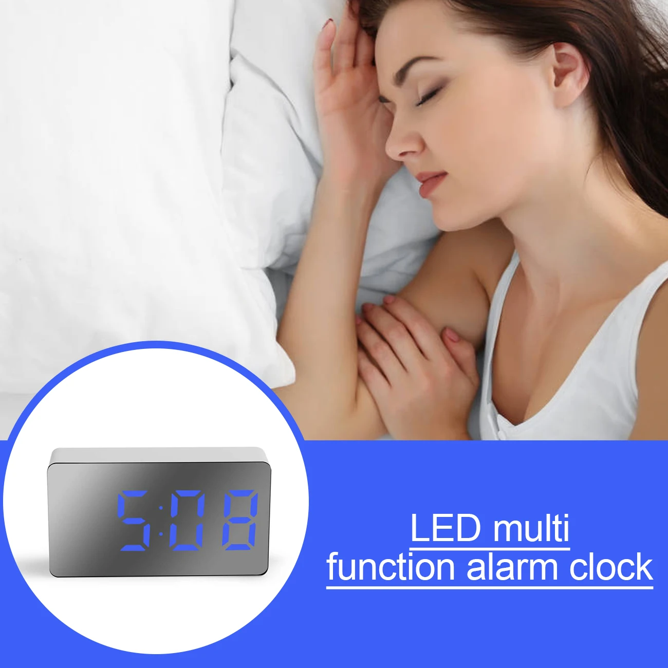 

Digital Alarm Clock Mirror Clock Dimmable Led Electronic Digital Desktop Snooze Clock For Kids Bedroom Living Room Home Decor