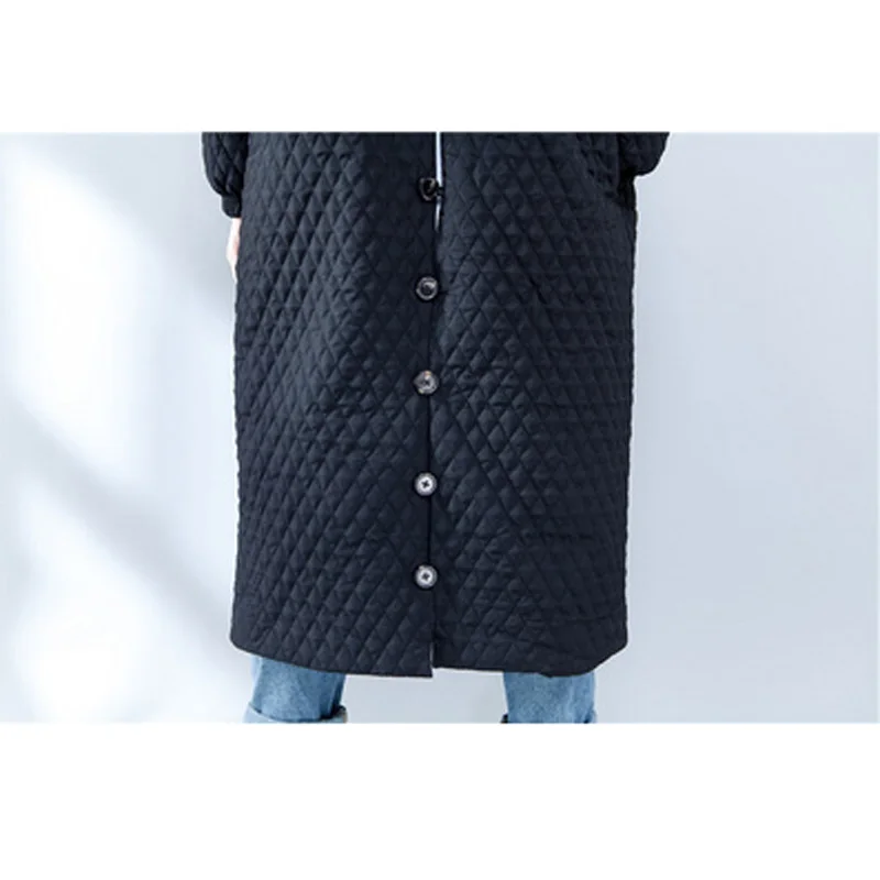 Retro Winter Jacket Women Stylish Oversize Quilted Coat Maxi Long Large Plus Size Female 2019 Fall Autumn Lady Clothes Outerwear |