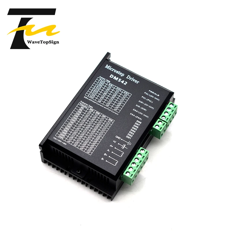 WaveTopSign Драйвер шагового двигателя DM542 Напряжение 20 50VDC ток 1 0 4.2A для 57 86 серии 2 фазы