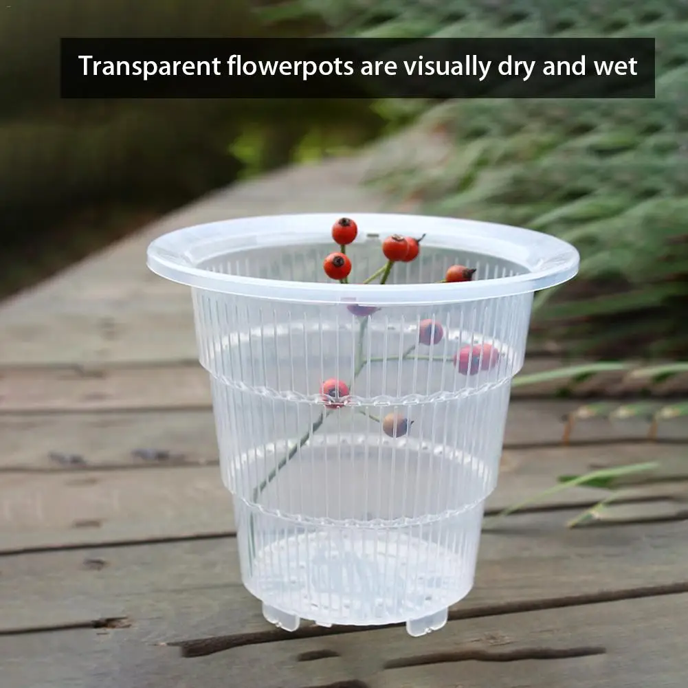 Сетчатый горшок PP прозрачный контейнер для цветов орхидеи прочный мясистый