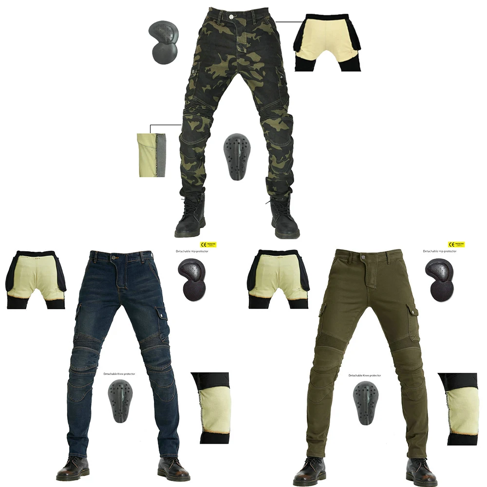 Уличные мотоциклетные джинсы утепленные кевларовые защитное снаряжение