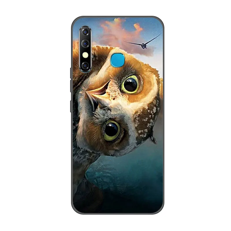 for infinix hot 8 case soft black silicone protective back for infinix hot8 phone cover colorful pattern animal cartoon free global shipping