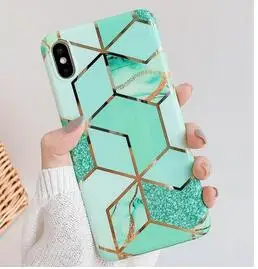 Геометрический мраморный чехол для iPhone 7 Чехол XS Max мягкий силиконовый XR 6s 8 Plus 6 X |