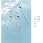 Colusiwei, Аутентичные 925 минималистские маленькие сердца, длинные серьги-подвески на цепочке для женщин, модные висячие серьги, ювелирные изделия в Корейском стиле