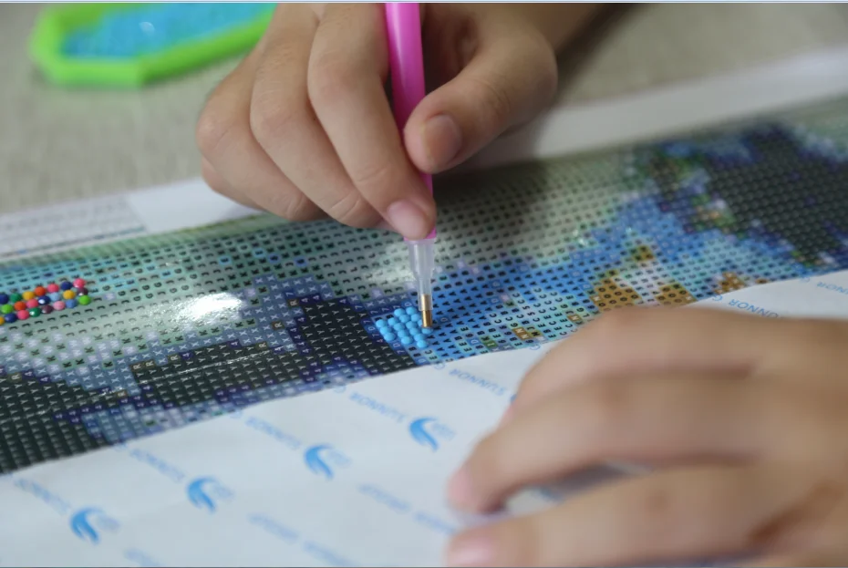 Алмазная живопись 5D сделай сам пейзаж со стразами Приморская живописная башня