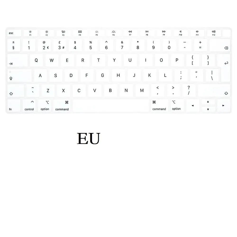 EU-Clear Кожа клавиатуры для Macbook Air 13 A1932, Силиконовая Водонепроницаемая защитная пленка - Color: EU-Clear
