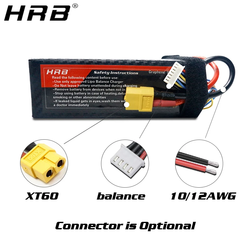 HRB Графен 3S Lipo батарея 11 1 V 5000mah 6000mah 4000mah 3800mah 3000mah 2S 7 4 4S 14 8 5S 6S 22 2 RC части для
