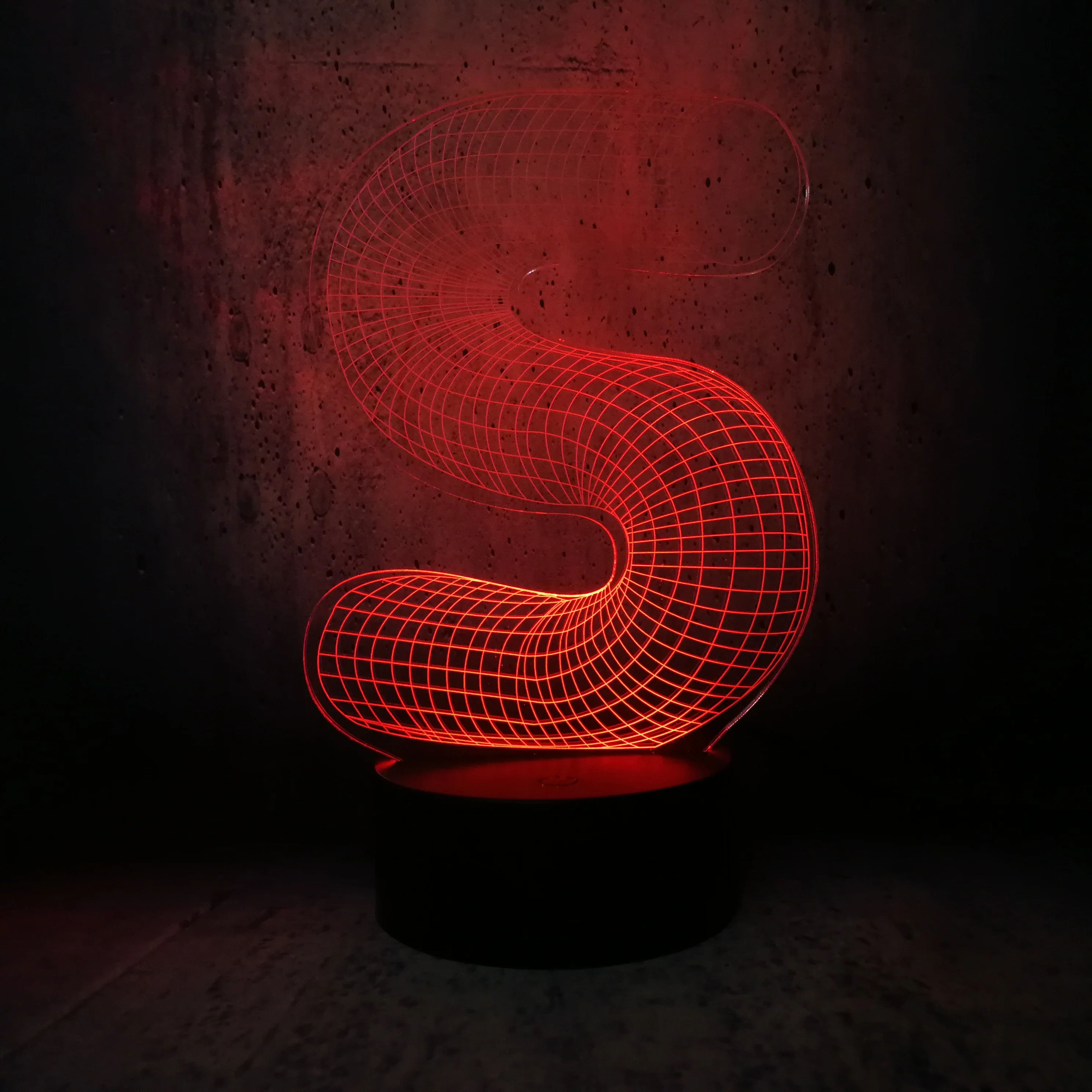 Новый уникальный светодиодный 3D светильник Алфавит буквы S многоцветный