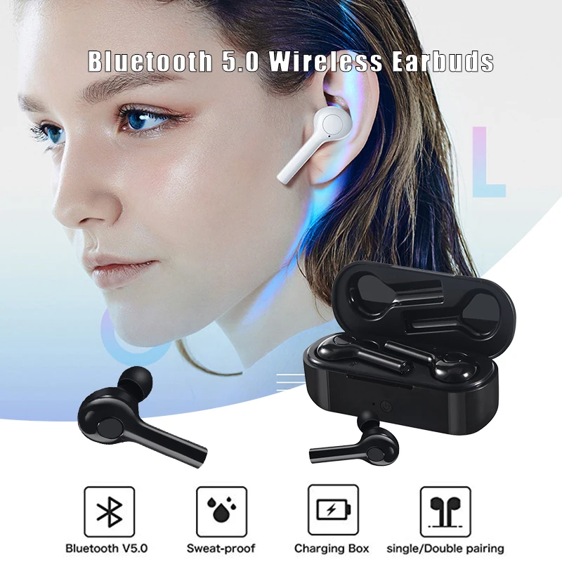 Наушники вкладыши TWS с Беспроводной наушники BT15 Bluetooth True стерео шумоподавлением