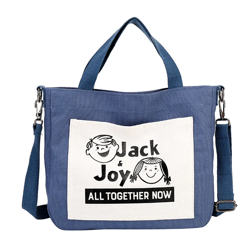 

2020 new Korean female bag canvas bag shoulder bag casual graffiti messenger bag cartoon bag hit color portable female bag