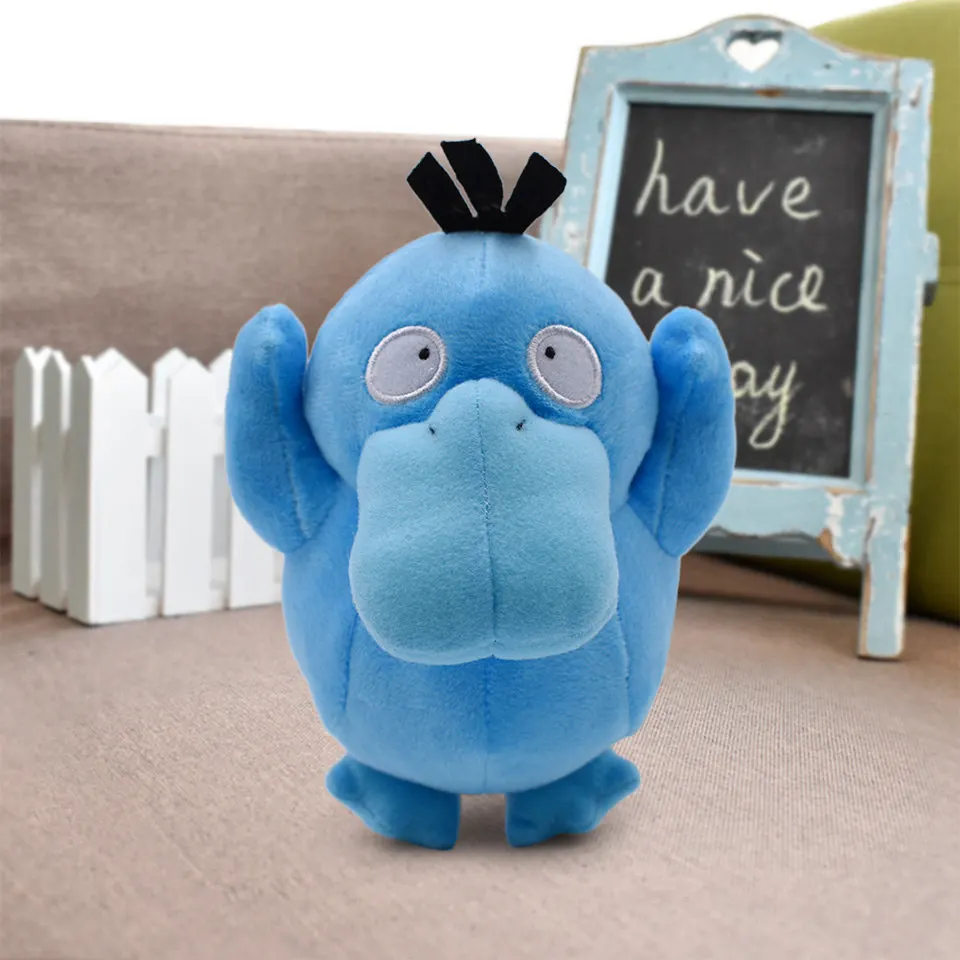 17 см японская аниме Кукла драконит плюшевые игрушки Peluche куклы мягкие животные сидящие Куклы Kawaii желтый милый Рождественский festy - Цвет: Shiny Psyduck