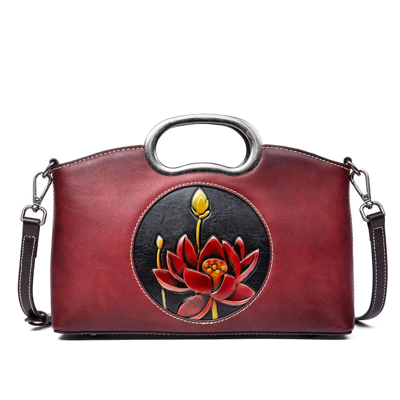 

Bestform Retro Nature Cow Leather Women Bag 2021 New Hand Painted Versatile Handbag Leisure Female Shoulder & Crossbody Bags