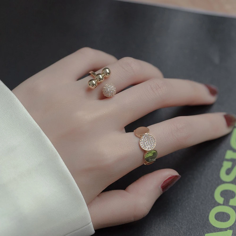

In 2021 Ms Korea Fashion New Set Auger Opening Ring Rings, Personality, Contracted Temperament Jewelry Party Gift